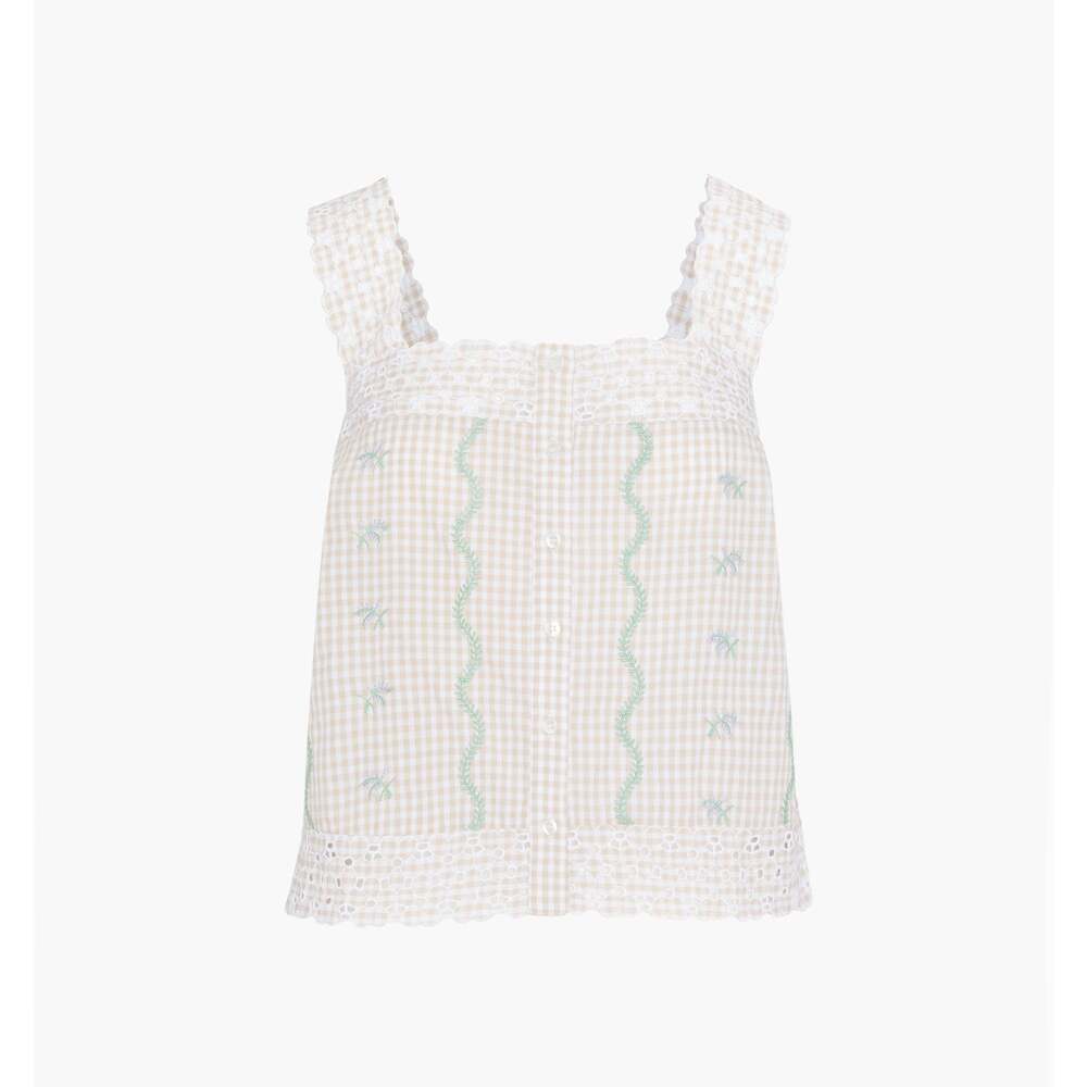 Hill House Home The Elroy Top - Gingham Vine Size MGingham Vine / M